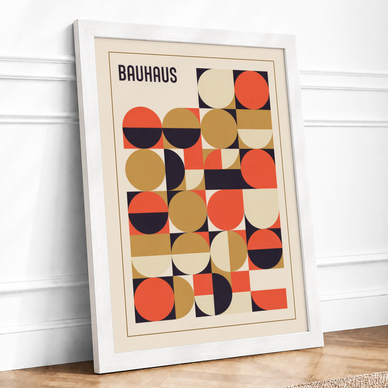 Bauhaus Grid Geometric - Print, A2 - 59.4 x 42.0 cm, White