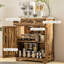 Buffet de comptoir moderne en bois massif, rangement de cuisine multifonctionnel avec tiroirs, portes et tablette réglable-607745712