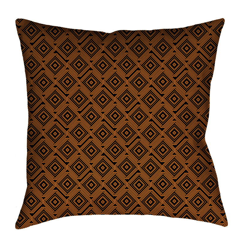 Housse de coussin Katelyn Elizabeth, 20 po x 20 po, Simili suède, Noir / Orange