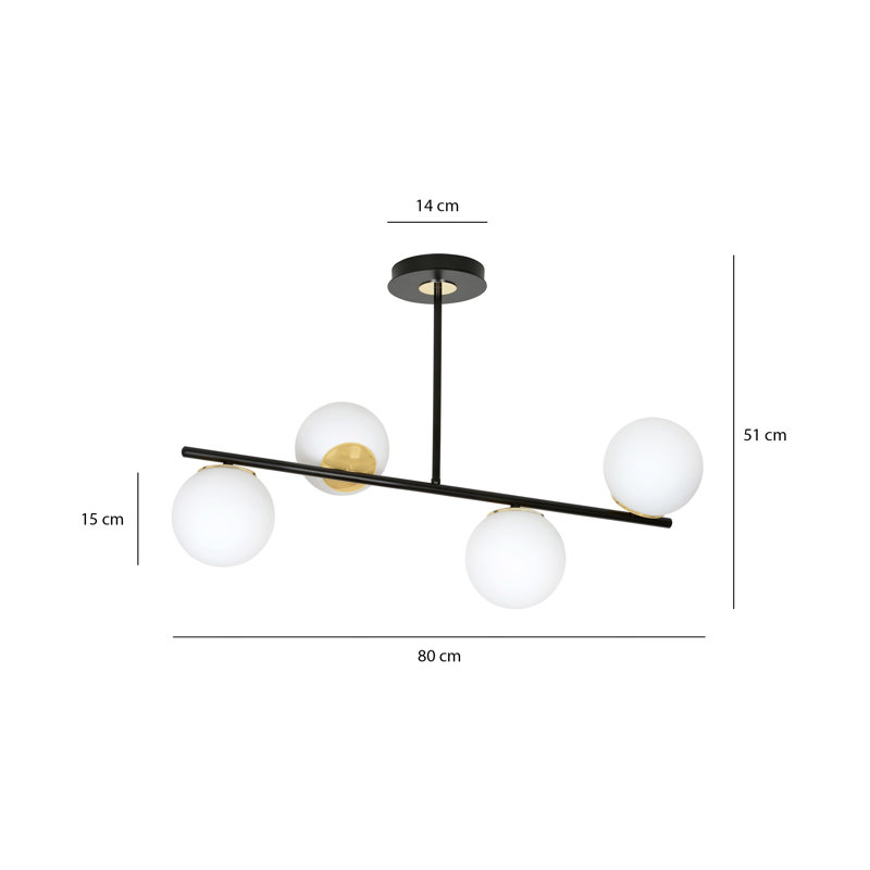 Gambier 4 - Light Unique/Statement Pendant, Black
