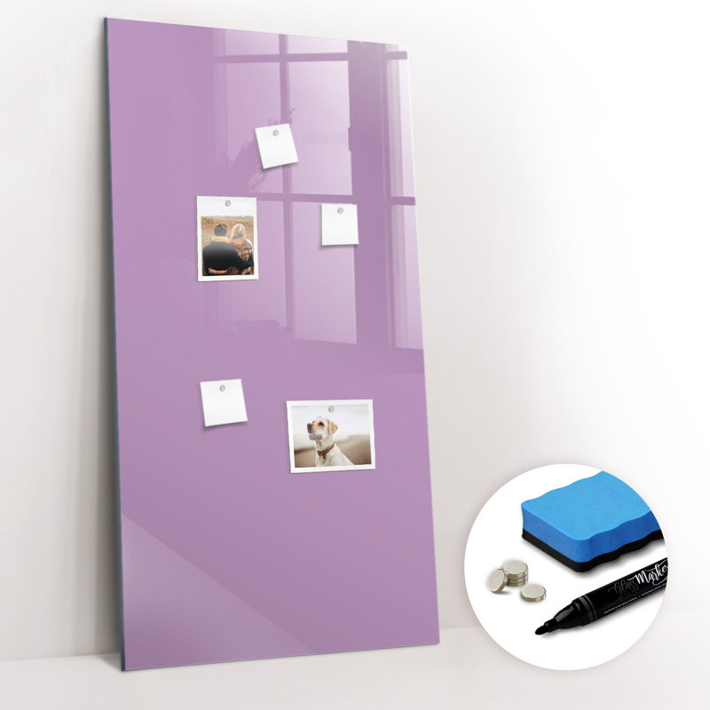 Magnetic Glass Dry Erase Board, Lilac