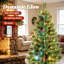 Ensemble de 2 sapins de Noël artificiels en pin de 1,20 m préilluminés avec lumières DEL bicolores et télécommande pour la décoration intérieure