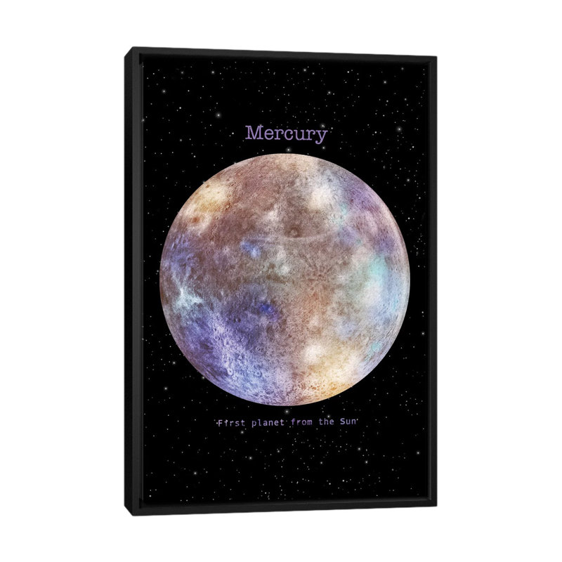 «Mercury», impression sur toile, H 26 po x l 18 po x P 1,5 po, Toile avec cadre noir, Pas de tapis