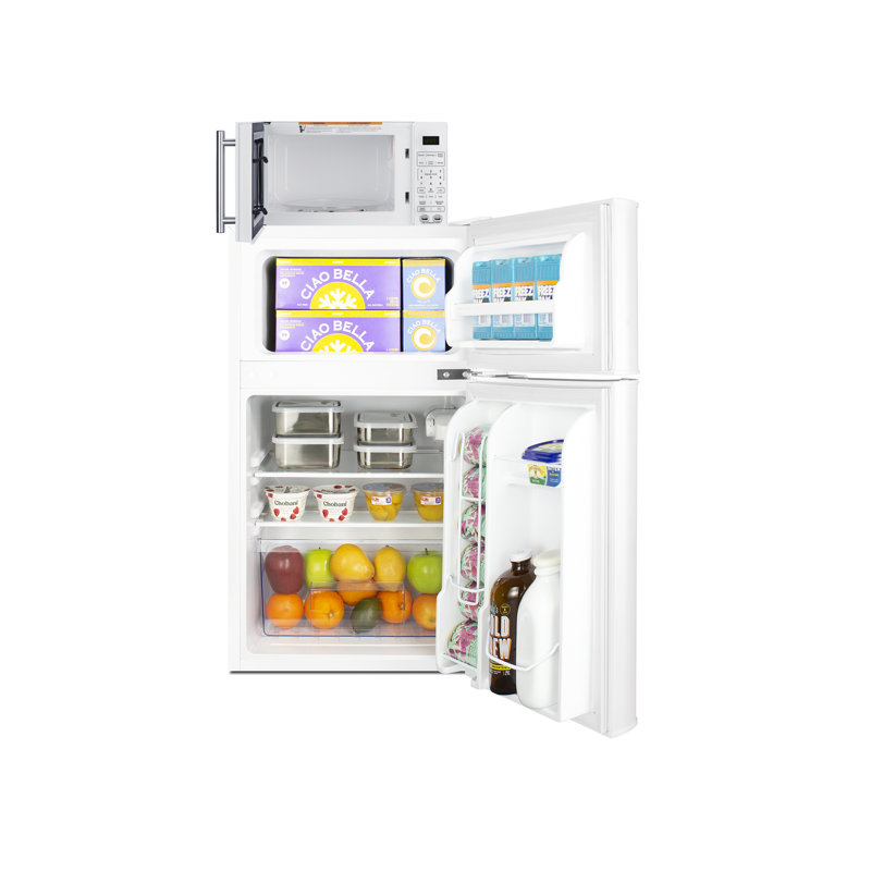 Microwave/Refrigerator-Freezer Combination with Allocator, Right Hand Swing