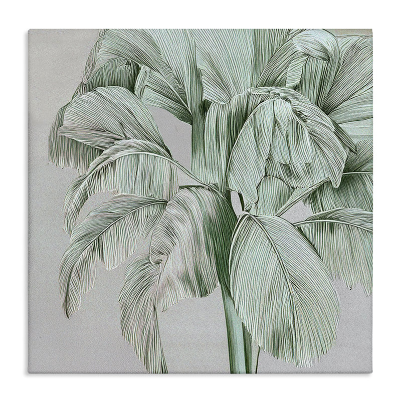 Toile verte et tropicale, conception par Norm Stelfox, H 30 po x l 30 po