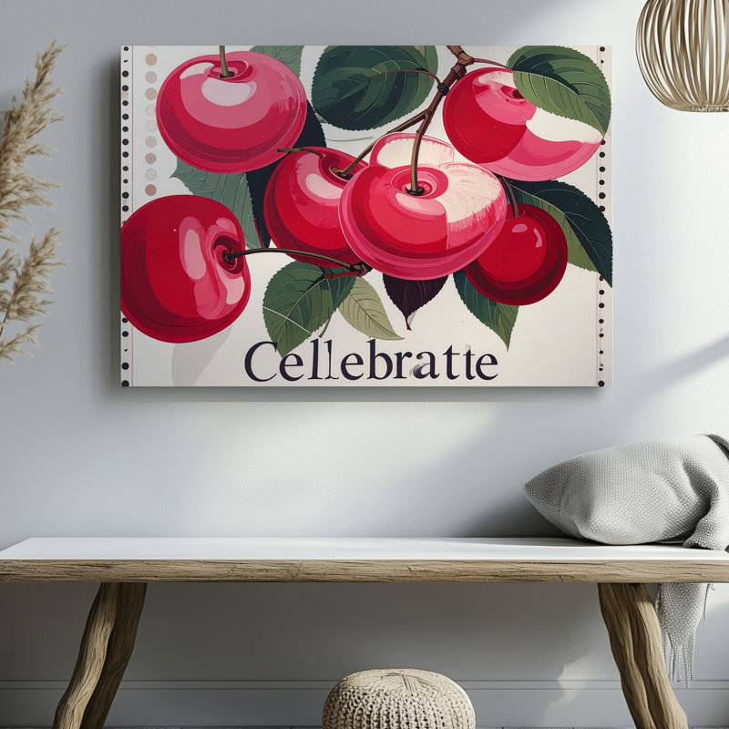 Art mural sur toile, "Celebrate cherry", H 9 po x l 12 po