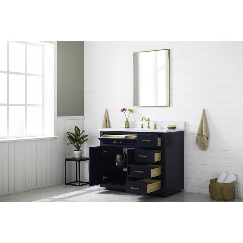 Ensemble de meuble-lavabo simple 42 po Ingalls, Blanc, Soft Carrara White