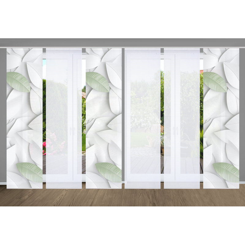 Polyester Semi Sheer Track Insert Sliding Panel, Green
