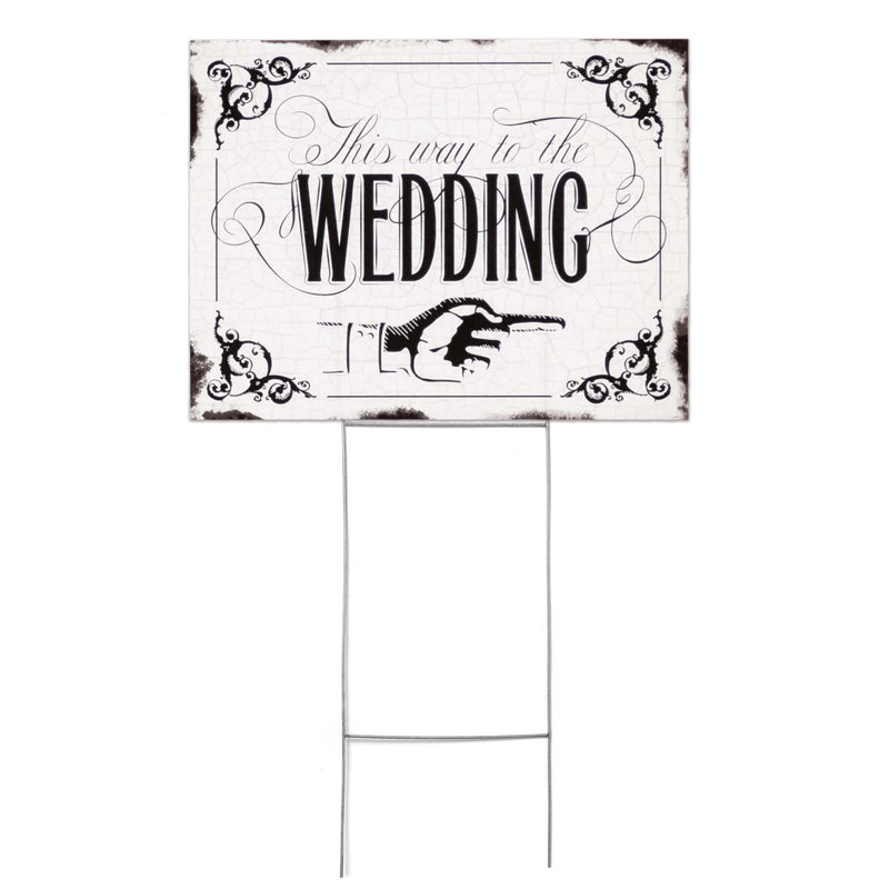 Enseigne rétro de jardin de mariage