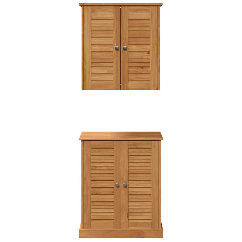 Bathroom Furniture Set With Shelf 2 Pcs 67.5 X 34 X 80 Cm, Brown