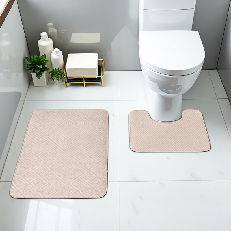  Ensemble de 2 tapis de salle de bain Shabby Flora