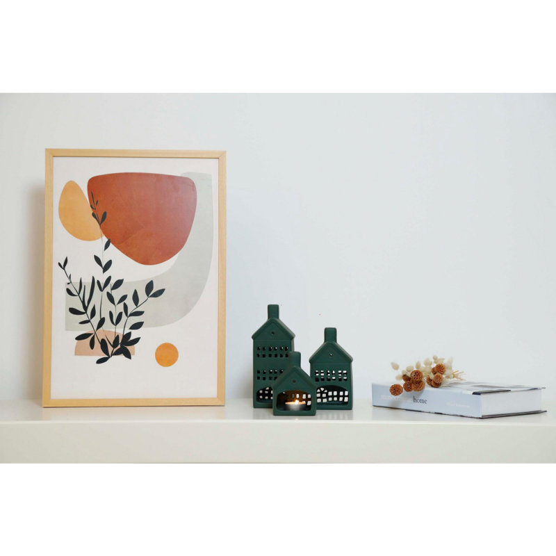 Elegant Decorative Object Set (3 Pieces), Green Ceramic, Sizes: 3.1 x 2.6 x 4.3 in, 3.1 x 2.6 x 6.1 in, 3.1 x 2.6 x 7.9 in | 100% High-Quality Ceramic | Perfect for Home Décor, Stylish & Versatile Accent Pieces
