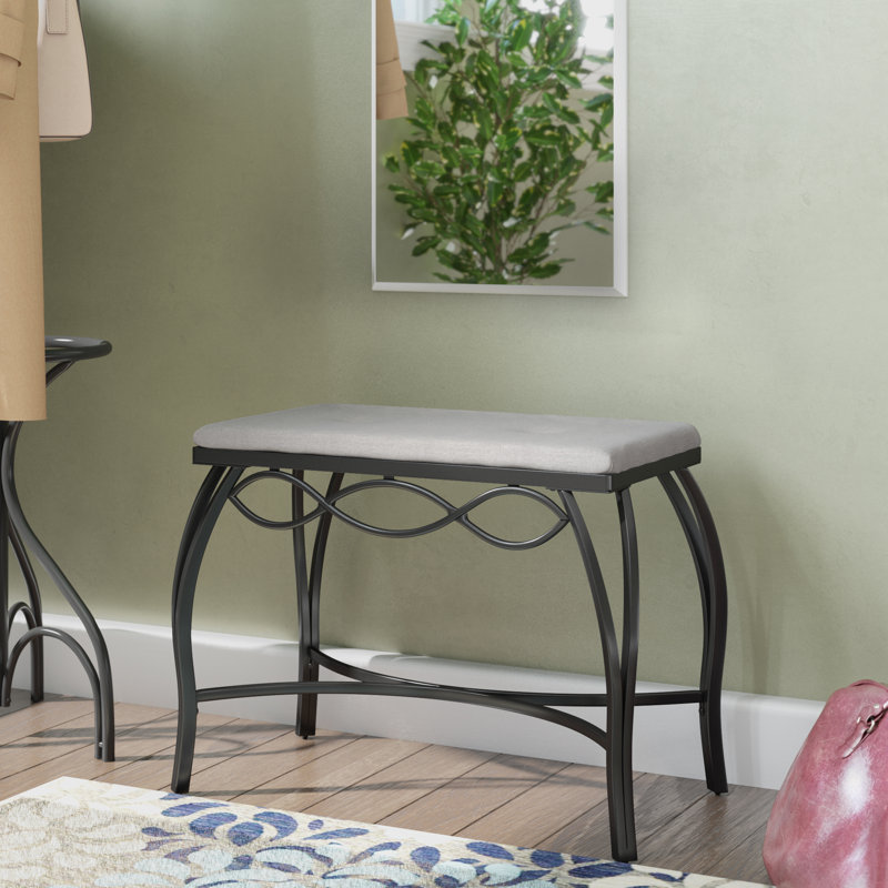 Cerro Polyester Blend Upholstered Bench, Heather Gray