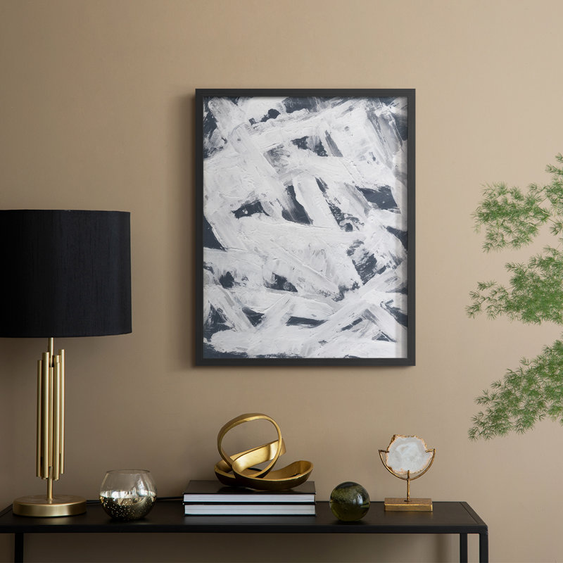 «Diving Into Indigo II», reproduction encadrée - bois massif, H 11 po x l 9 po, Noir, noir, noir, noir