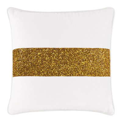Coussin lumineux avec rayures strass - velours