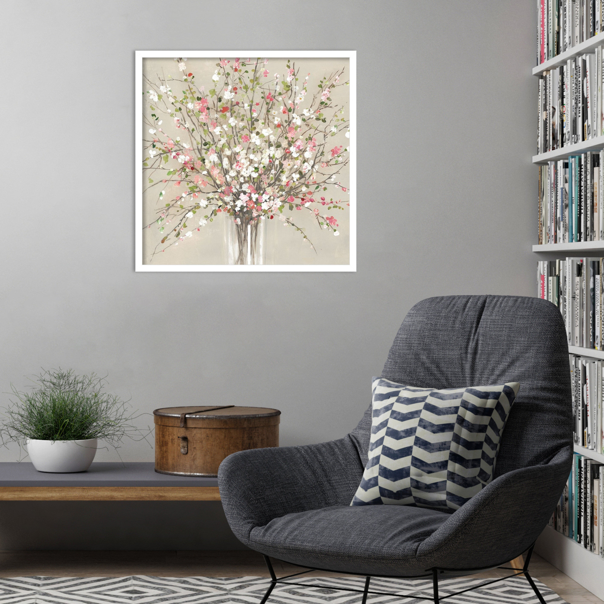 Lark Manor™ Peach Blossom Bouquet by Asia Jensen Wood Framed Wall Art ...