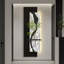 Art mural en grès noir et blanc avec verdure hydroponique - Murale d'entrée-1323639450