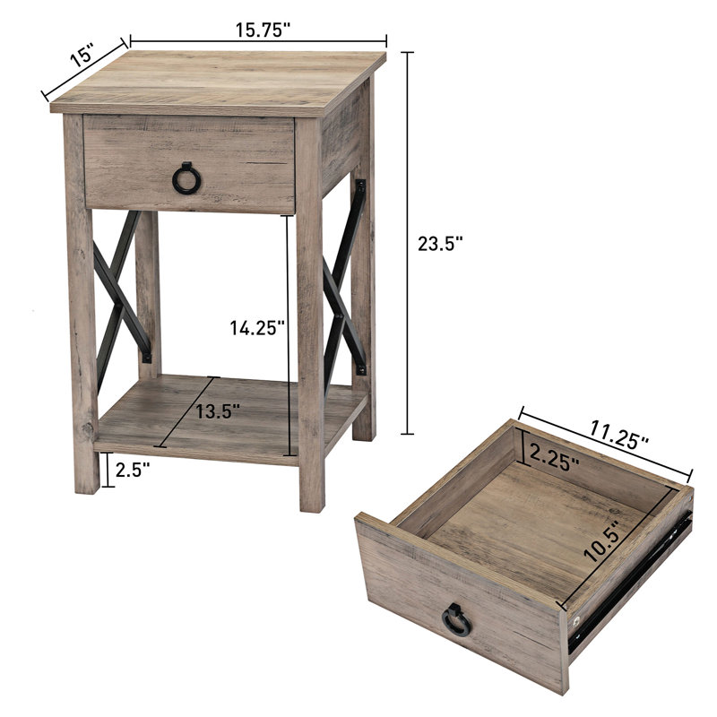 Table de bout avec rangement Alguno