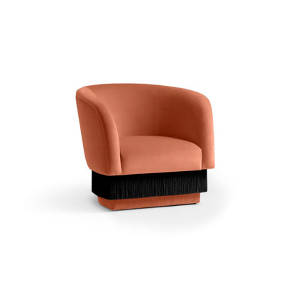Fauteuil demi-tonneau en velours La Folie