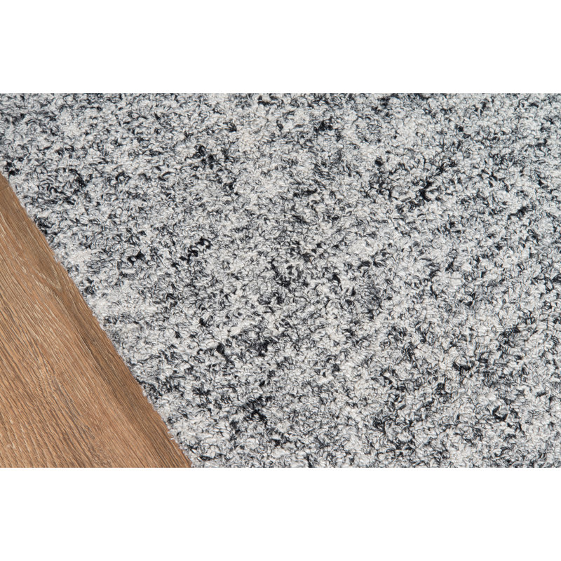 Tapis décoratif bleu anthracite Touffeté à la main Dionysos, Rectangle 8 pi 6 po x 11 pi 6 po