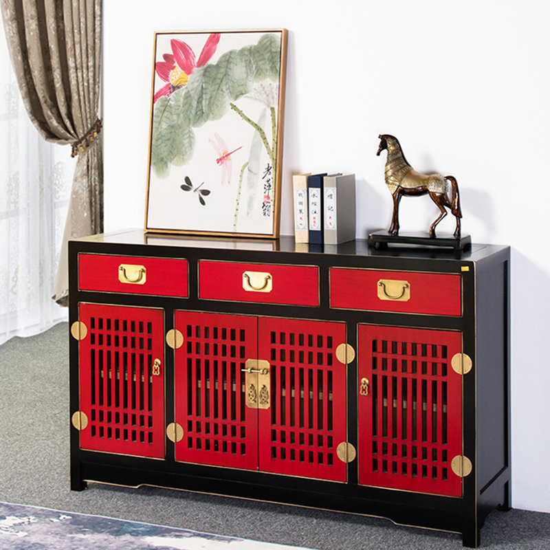 Meuble à chaussures d'entrée moderne chinois, Rouge