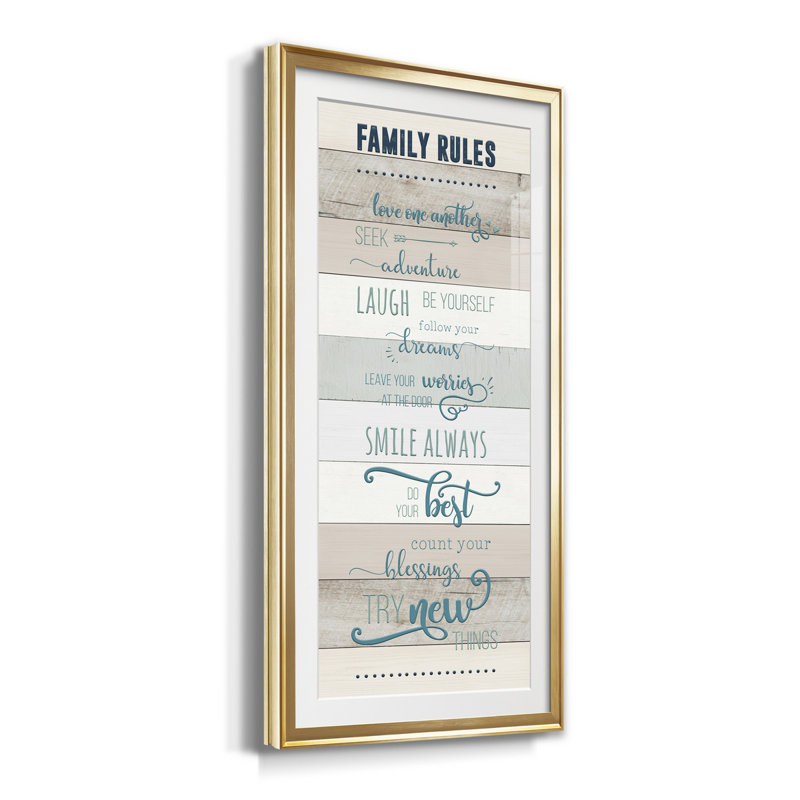 Family Rules - Print, Or, H 10,5 po x l 18,5 po x P 1,5 po