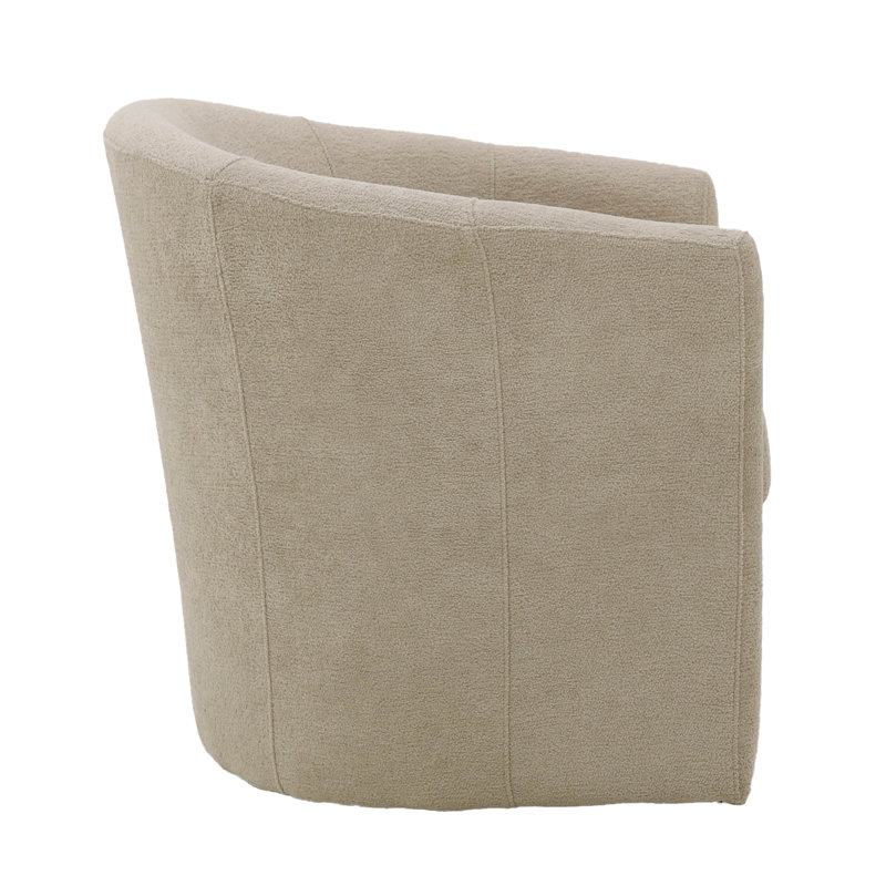 Fauteuil demi-tonneau pivotant 31 po Hansell, Cream Polyester Blend