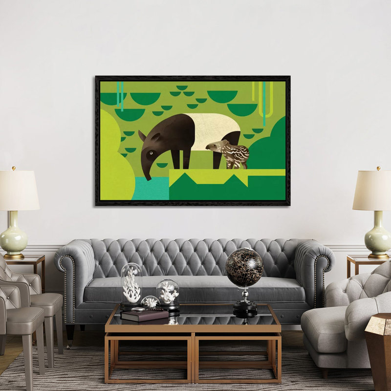 Tapir by Dieter Braun - Print on Canvas, 152.5 cm H x 101.5 cm W, Black Framed