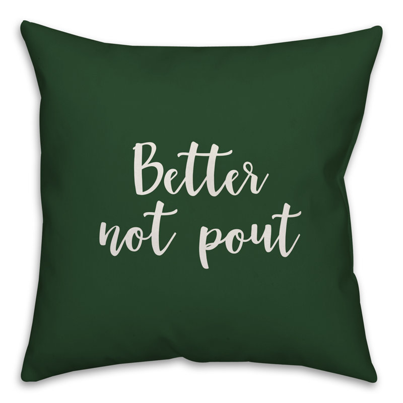  Coussin Better Not Pout, Coussin décoratif, Vert foncé