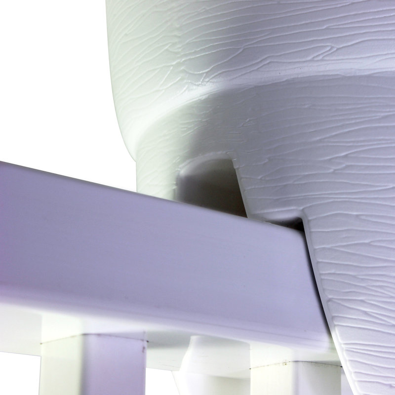 Pot à fleurs en plastique Dalisha, Blanc