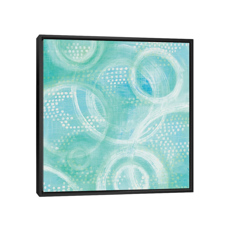 « va dans cercles i », impression sur toile tendue, H 26 po x l 26 po x P 1,5 po, Toile avec cadre noir, Pas de tapis