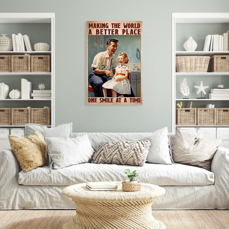 «Dentist One Smile At A Time», impression sur toile, H 36 po x l 24 po x P 1,25 po
