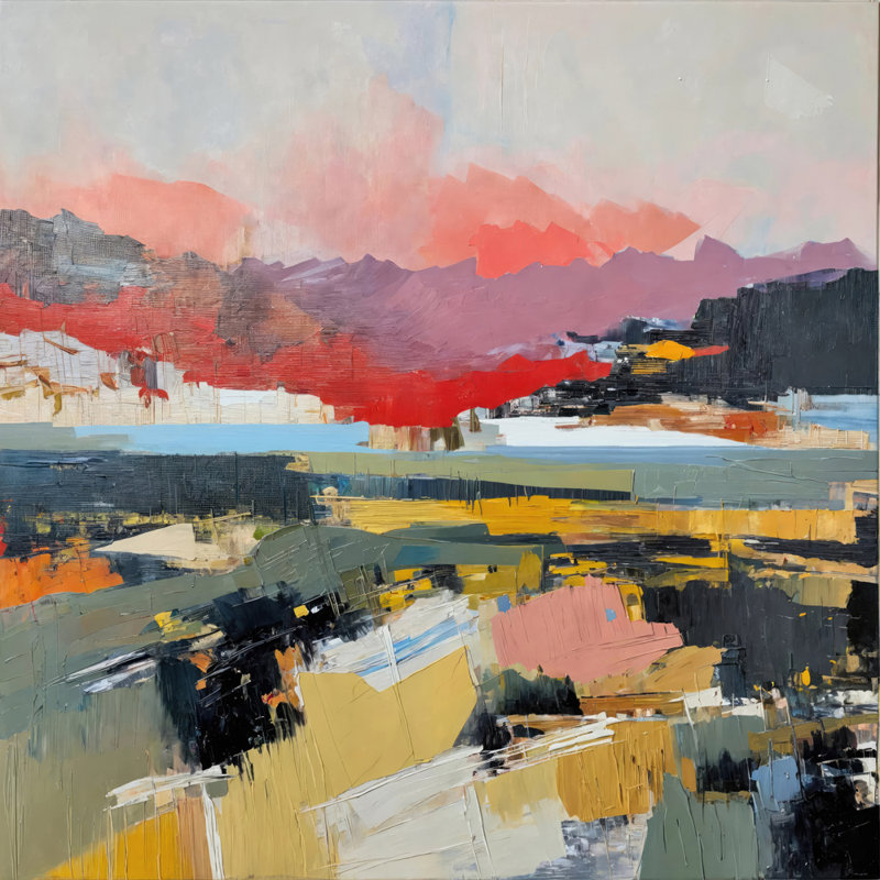 Abstract-Landscape-33  Giclee on Gallery Wrapped Canvas, 15" H x 15" W