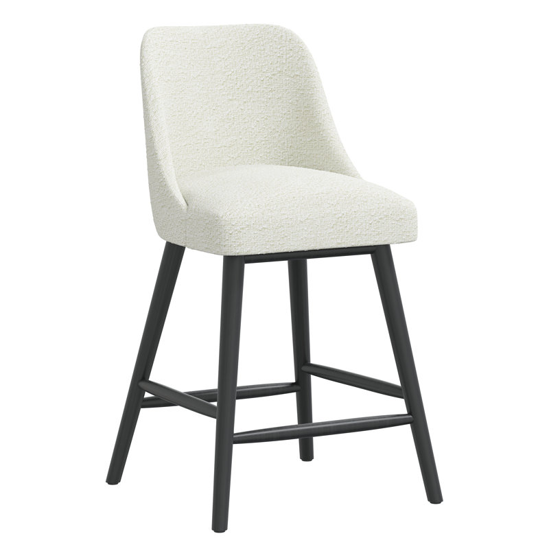 Tabouret Gallie, Tabouret de comptoir (siège d'une hauteur de 27 p, Noir, Boucle neige classique
