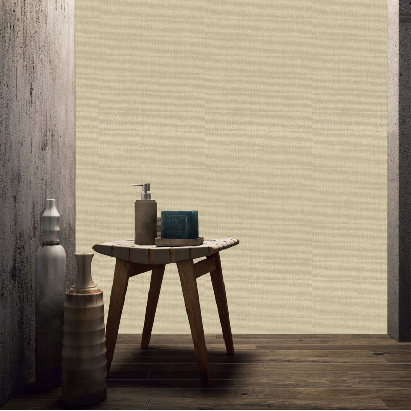 Papier peint en toile de ramie texturée Cracker Pi., Beige/brun