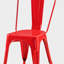 Lot de 2 chaises de salle à manger industrielles en métal rouge brillant, empilables pour intérieur et extérieur, hauteur d'assise de 45,7 cm, légères et faciles à assembler, design moderne.