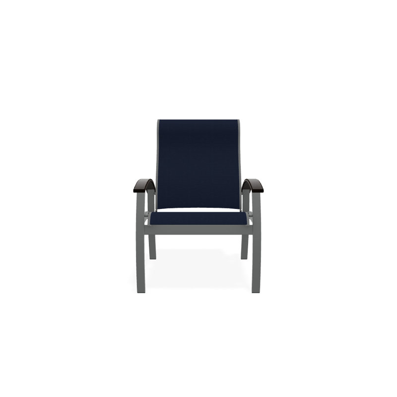 Chaise de patio Askar, Bleu marine 13D Sunbrella®, Noir, Graphite texturé