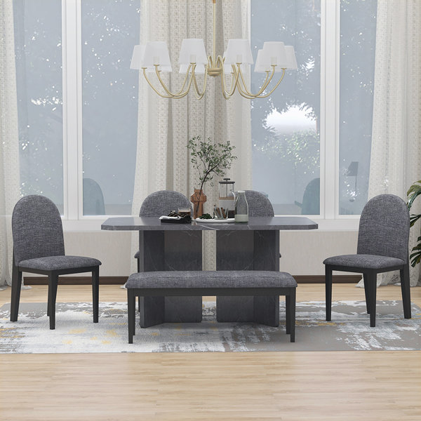 Latitude Run® 6 - Piece Double Pedestal Dining Set | Wayfair