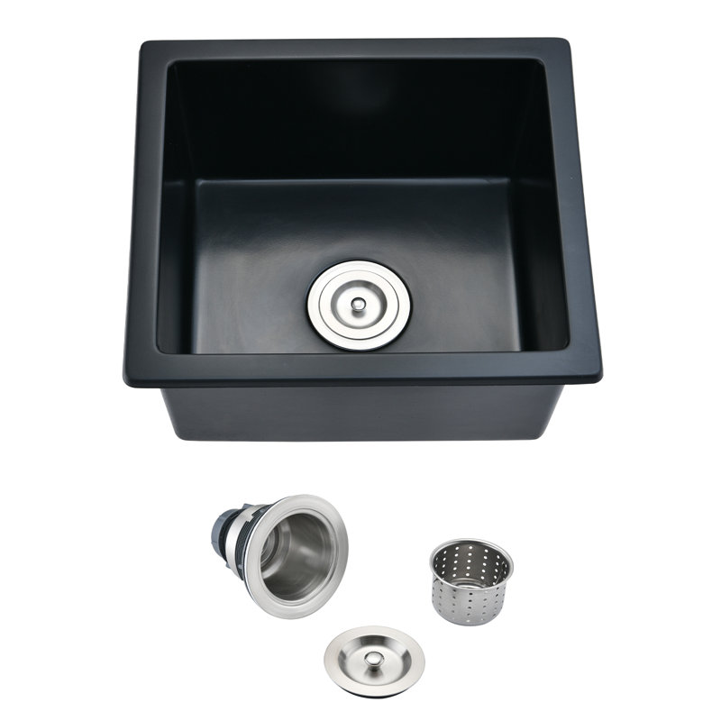 Évier de cuisine à simple cuve en granite l 16,18 po Pdpbath