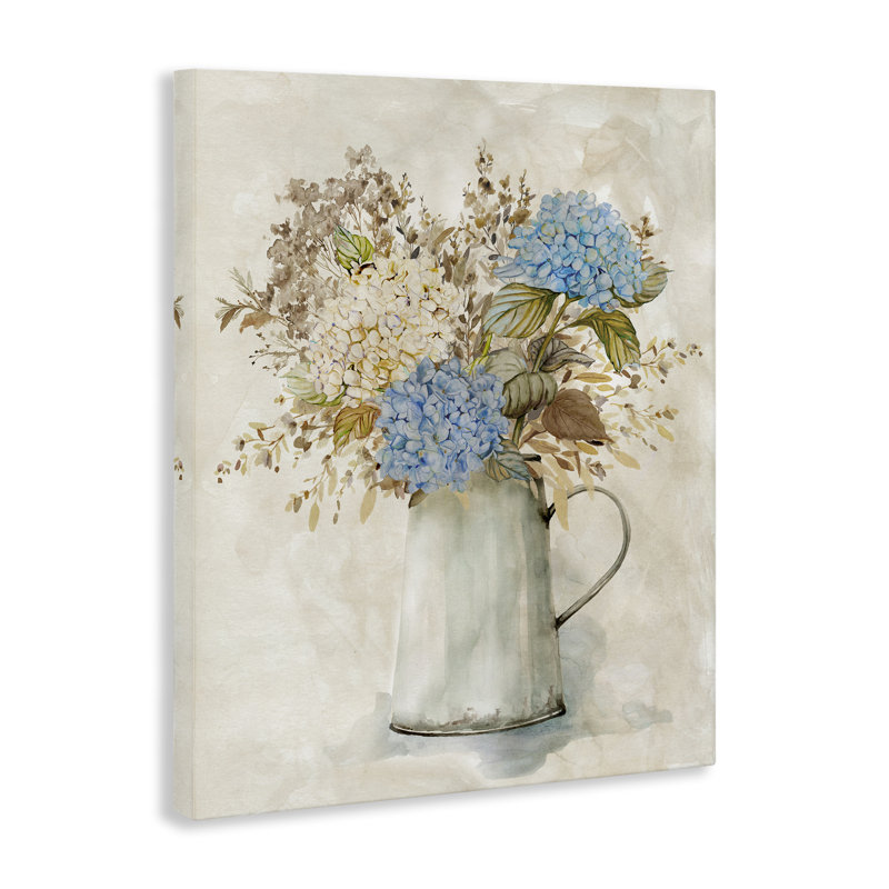 Art mural sur toile Rustic Country Jug avec fleurs, design par Carol Robinson, H 30 po x l 24 po