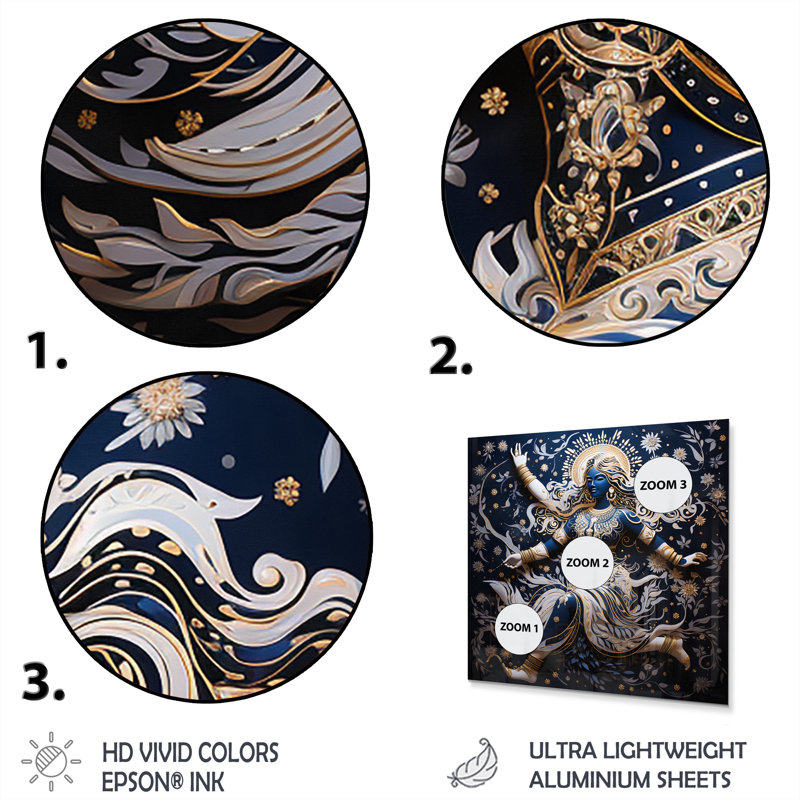 Hinduisim Art Cosmic Dance III - impression sans cadre sur métal, H 16 po x l 16 po x P 1 po