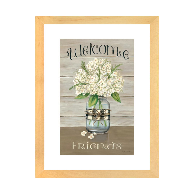 «Welcome Friends Mason Jar» par Pam Britton - impression d'art graphique, H 32 po x l 24 po x P 1 po