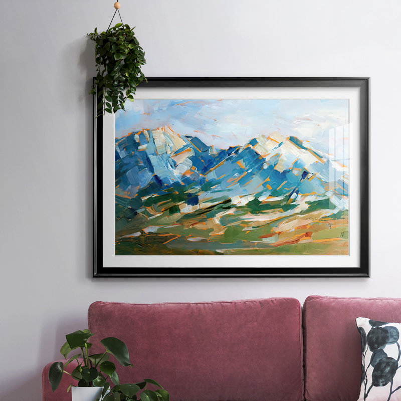 Blue Mountain Peaks I, reproduction d'art encadrée, Noir, H 27 po x l 39 po x P 1,5 po