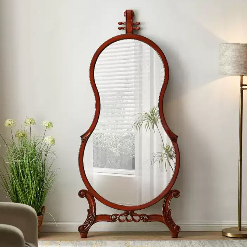 American-Style Retro Violin-Shaped Full-Length Mirror, 70.87" x 35.43" 