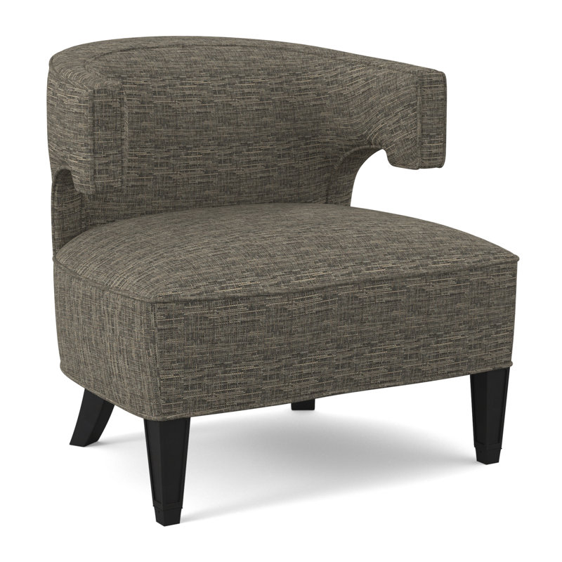 Laurel Barrel Chair, Espresso, Filigree Ivory 100% Polyester