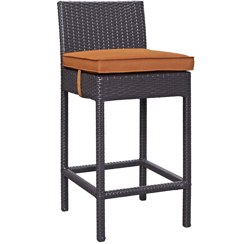 Chaise de patio avec coussin Convene, Espresso et orange