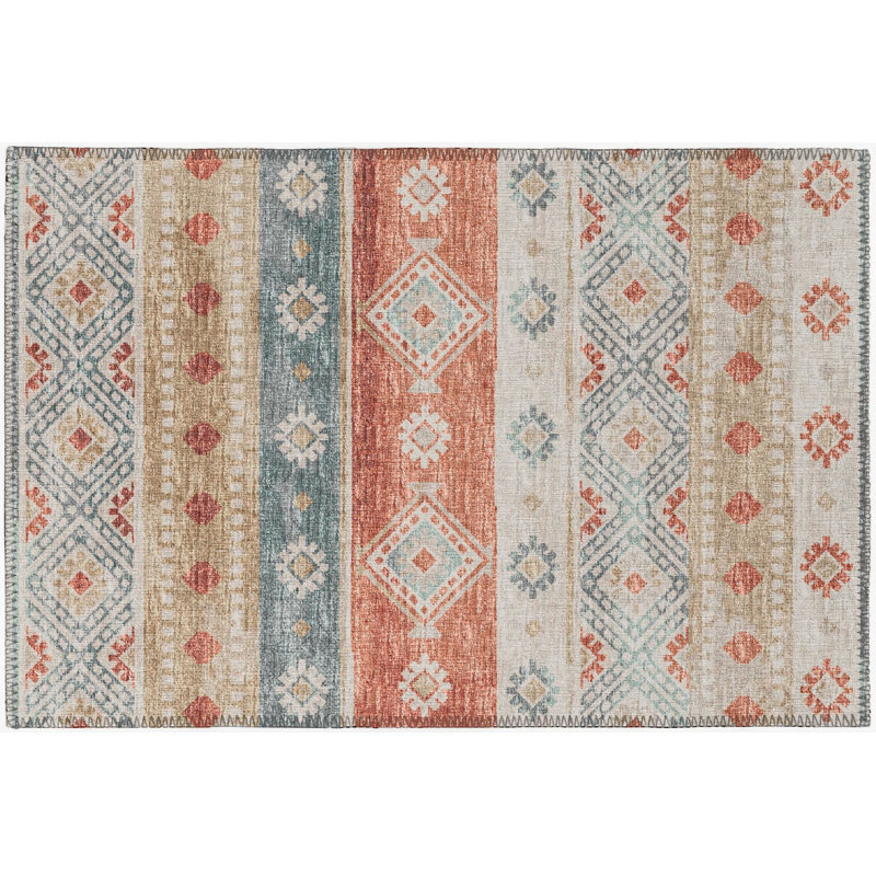 Jerrell Chenille Washable Moroccan Rug, Rectangle 5' x 7'6"