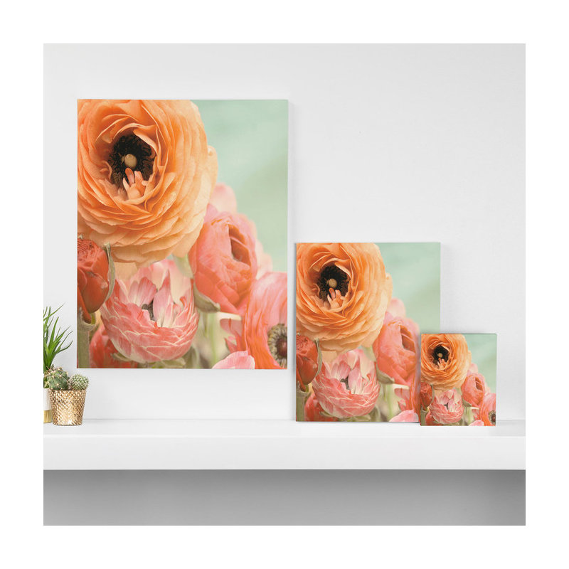 « spring renoncule »-reproduction de photo sur toile, H 20 po x l 16 po x P 1,5 po