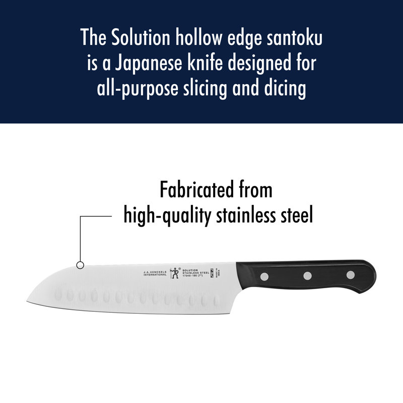 HENCKELS Solution 7-inch Hollow Edge Santoku Knife