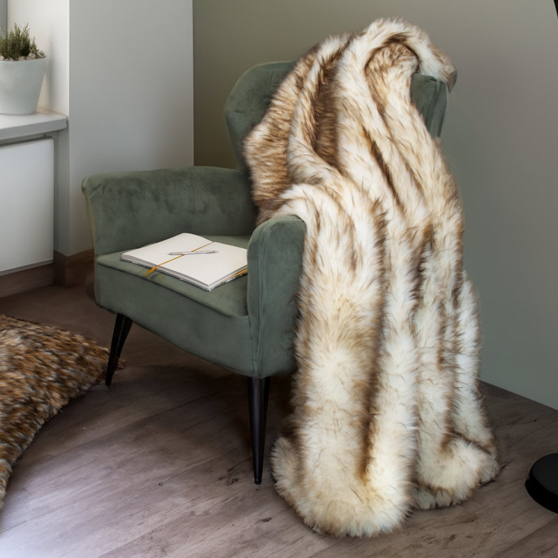 Jeté en fausse fourrure Thomas Collection®, L 58 po x L 60 po